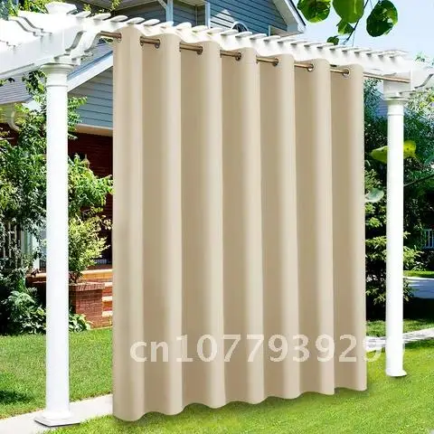 Waterproof Extra Wide Outdoor Patio Curtains Windproof Curtains for Porch Gazebo Pergola Canopy Shower Pool