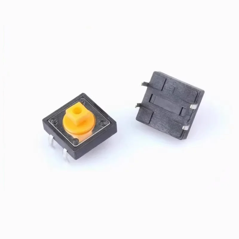 20pcs 12x12x7.3 B3F-4055 DIP Tact Switch Touches switch Micro button 4pin Square Head Yellow Switch cap