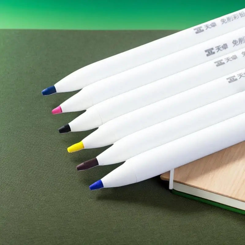 날카롭게 하지 않아도 되는, 교체 가능한 심, 컬러 프레스 자동 연필, 지울 수 있는 유성 색심, 어린이 그림용, 학생용 미술 펜