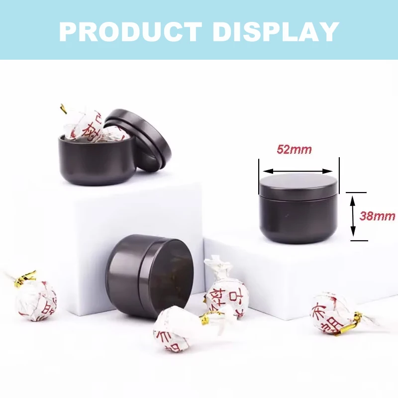 Tea Tin Box Mini Tin Tea Storage Containers Portable 30ml Small Box Candle Making Sealed Tins Jewelry Coffee Spices Storage tea canister,airtight container