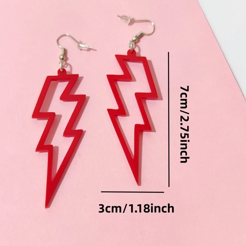 Drop Earrings Acrylic Hollow Out Lightning for Women Jewelry Accessories