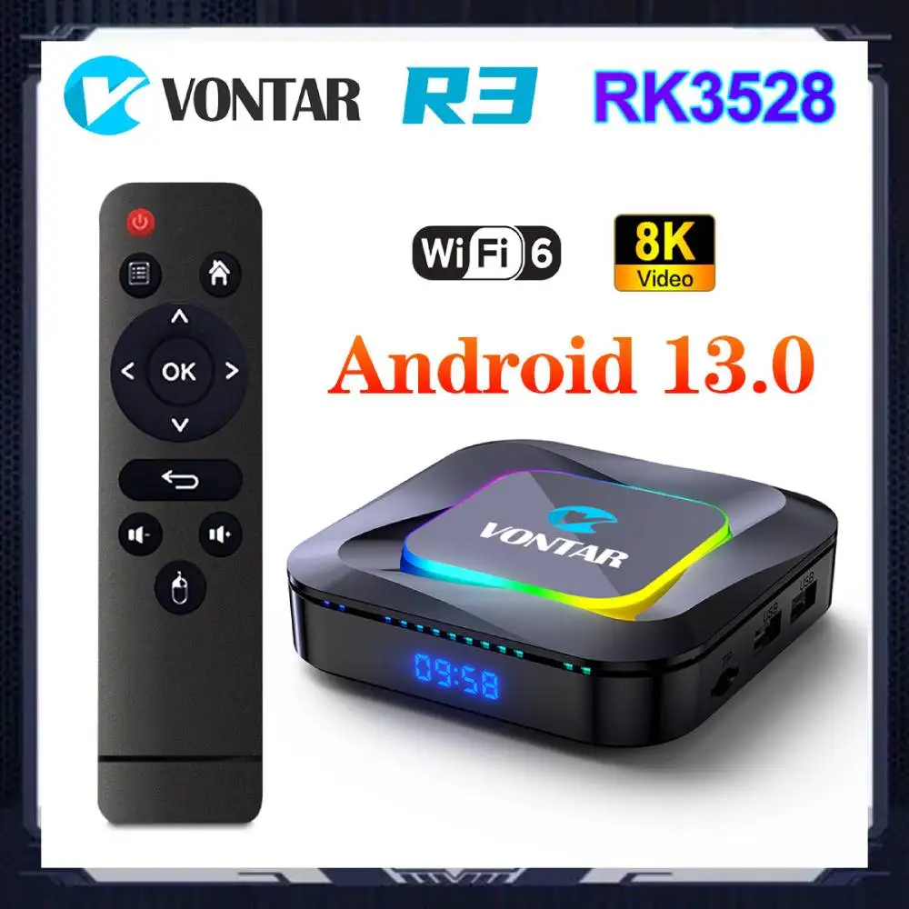 VONTAR-R3-Android-13-TV-Box-RK3528-Set-Top-Box-RGB-Light-4K-Media ...