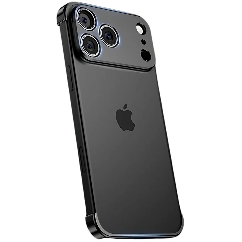 Metal Frameless Bumper Case with Lens Protection and Corner Pads Cover
