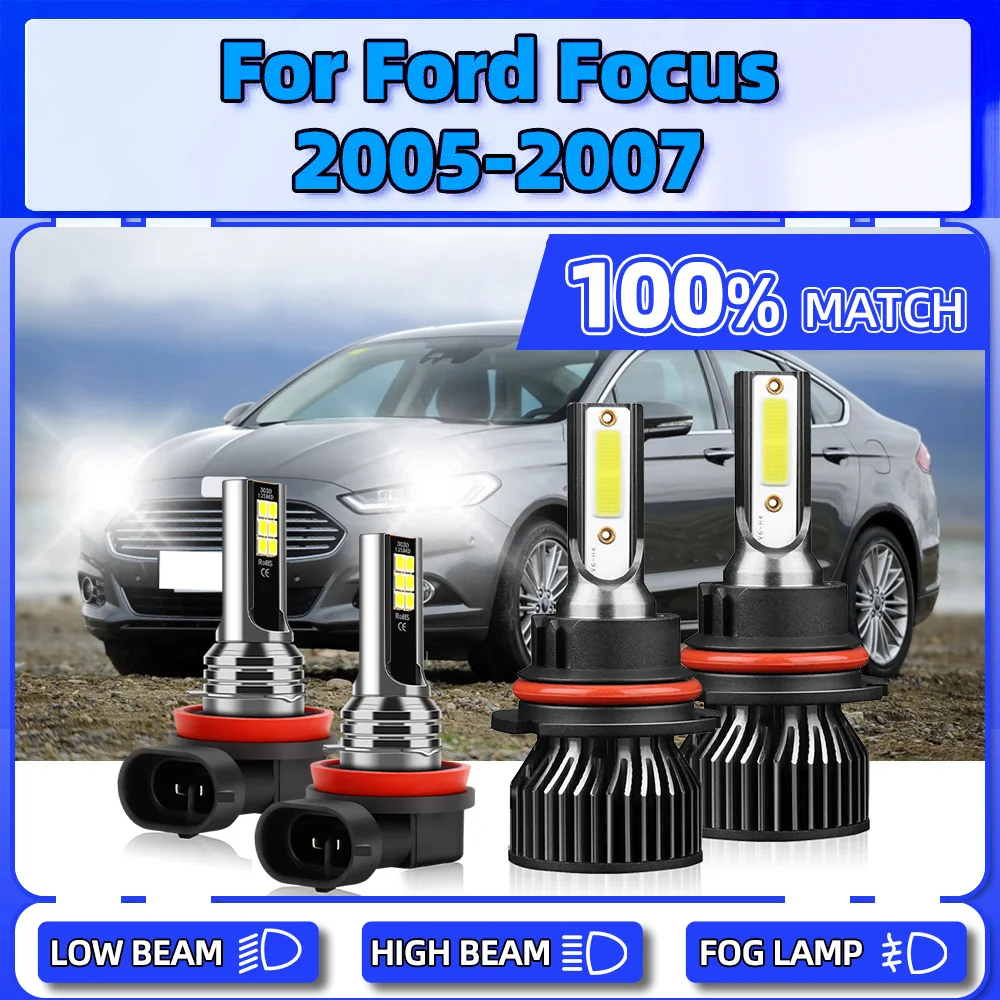 

LED Headlight Bulbs 12V Car Fog Lights 240W Plug And Play Car Headlamps 6000K Auto Front Lamps For Ford Focus 2005 2006 2007