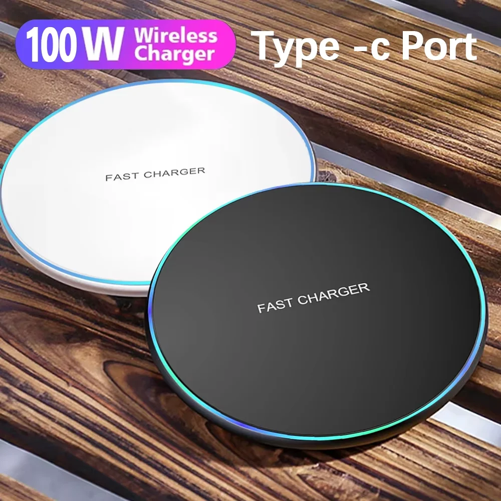 100W Wireless Charger USB C Pad Quick Charge QC 3.0 For iPhone 16 15 14 13 12 11 XR 8 Samsung S24 S23 S22