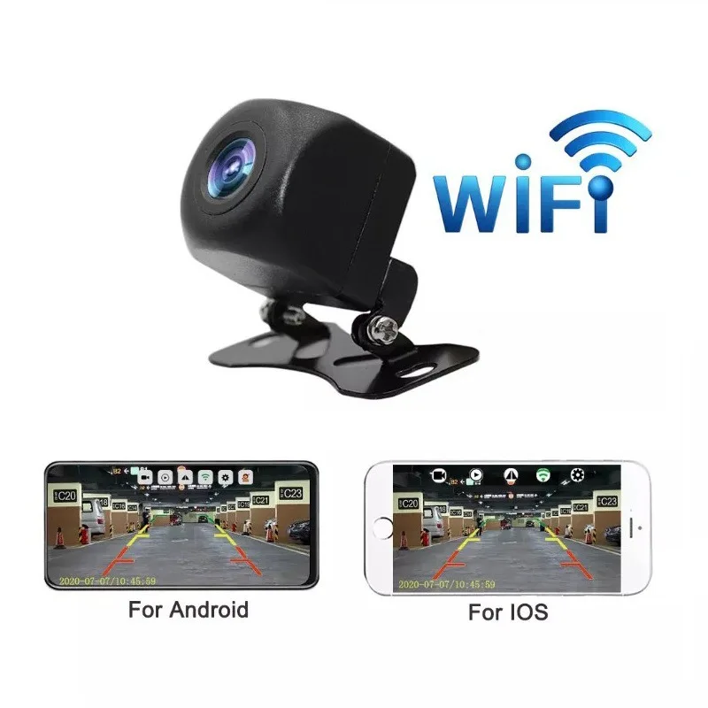 

Беспроводная Автомобильная камера с Wi-Fi, мобильный дисплей высокой четкости, парковочный мониторинг, рекордер, камера заднего вида