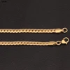Collier latéral complet de 6mm, couleur or et argent 18K, chaîne de 8/18/20/24 pouces pour femmes et hommes, bijoux de fiançailles et de mariage à la mode