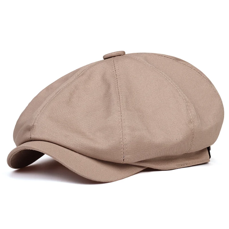 남성 레트로 뉴스 보이 모자 스티치 베레모 모자 가을 겨울 빈티지 화가 팔각형 모자 Gorras