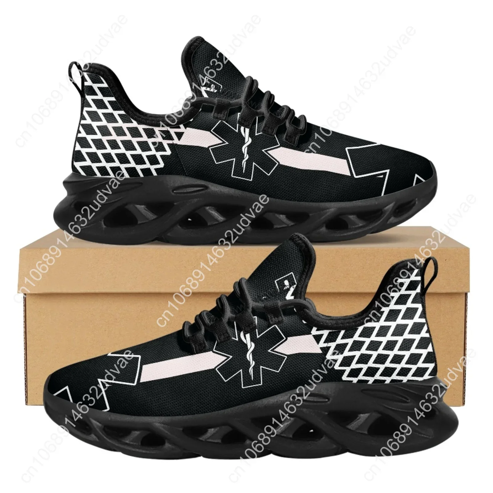 Paramedic EMT EMS Pattern Women Platform Sneakers Breathable Lace up Flat Shoes for Ladies Light Comfort Zapatos Hot