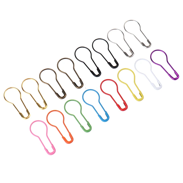 100pcs Safety Bulb Pins Colorful Crochet Stitch Metal Clips Marker Gourd  Pins Craft Knitting Cross Stitch Holder DIY Sewing Kit - AliExpress