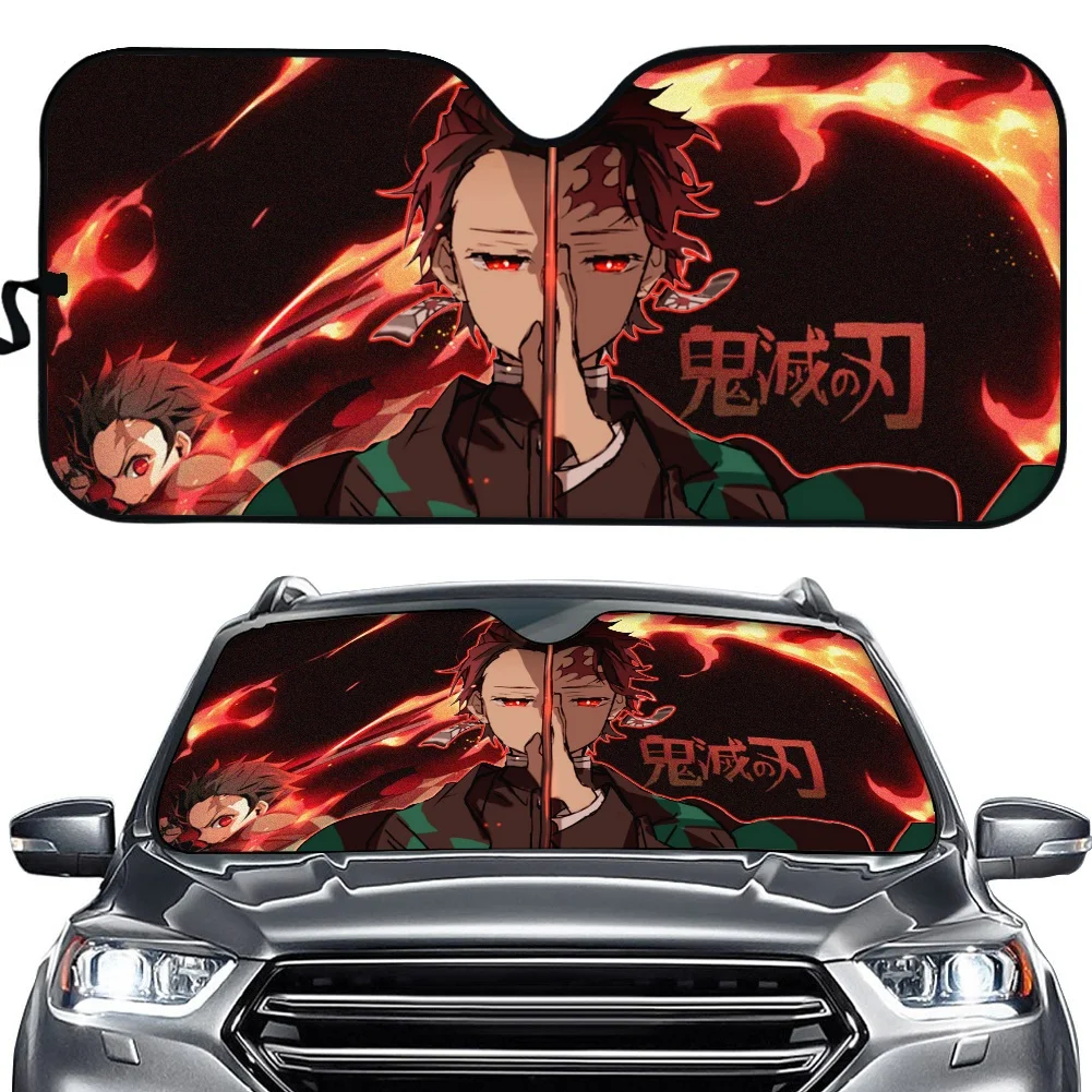 

Windshield Sunshades Anime Demon Slayer Cars Sun Shade for Front Windshield Sun Visor Protector Foldable Accessories