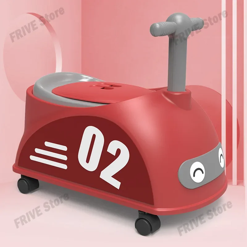 Baby Car Shaped Toilet Portable Non-slip Baby Potty Toddler Training Toilet with Rollers Multifunctional Toilet Children's Gifts 5