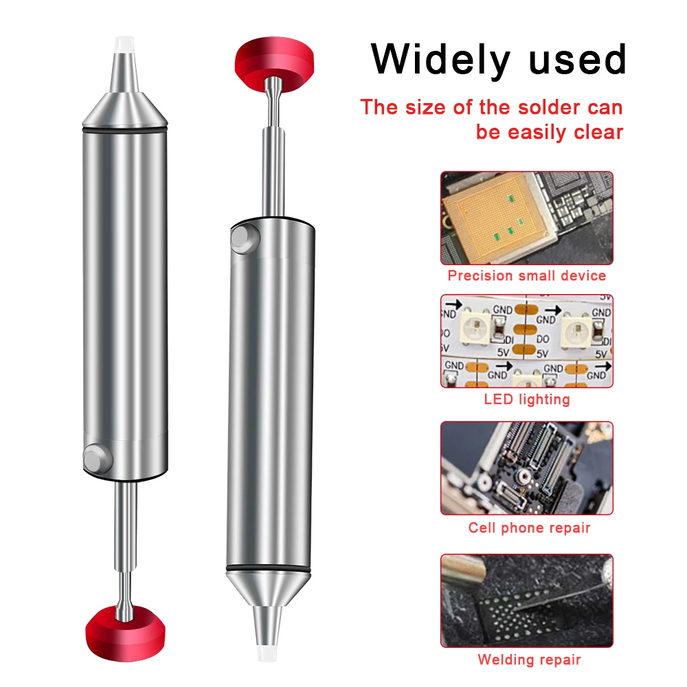 Pistolet à ventouse à souder pro alliage aluminium avec pompe dessouder puissante, embouts interchangeables visibles