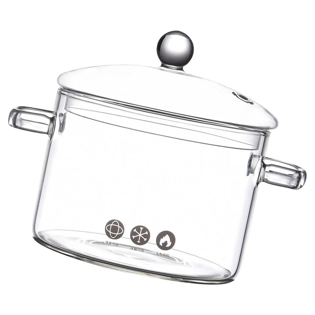 

Glass Pot Kitchen Noodle for Stove Instant Bowl Saucepan with Lid Cooking Utensils Kitchenware High Borosilicate Braiser
