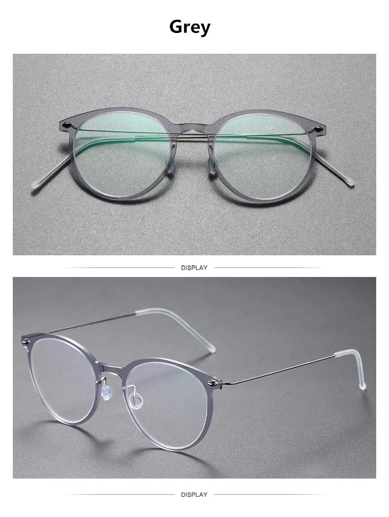 Dänemark Marke Schraubenlose Acetat Brille Rahmen 6537, Ultraleicht Männer Frauen Retro Runde Brillen Rahmen Brillen Brillen Gafas – Detail 10