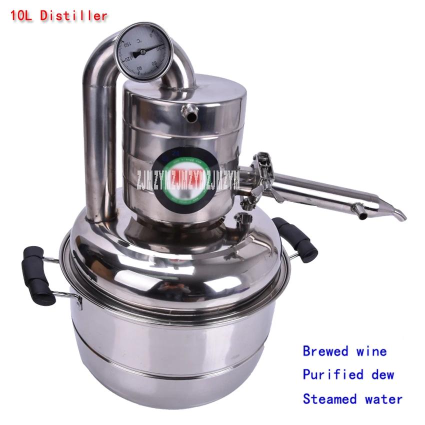 10L Distiller Stainless Steel Bar Household equipment wine limbeck distilled water baijiu vodka maker brew whisky