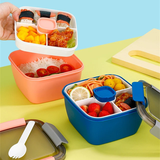 52oz Bento Lunch Box Salad Container for Lunch BPA Free Leak Proof Salad  Dressing Container with