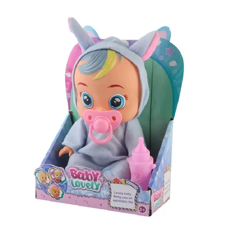 8inch 3D Weeping Babies Unicorn Reborn Doll Creative Cute for Girl Christmas Gift