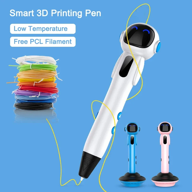 Wireless Spaceman 3D Printing Pen for Children Low Temperature 3D Drawing Pen with PCL Filament Toys for Kids DIY New Year Gift