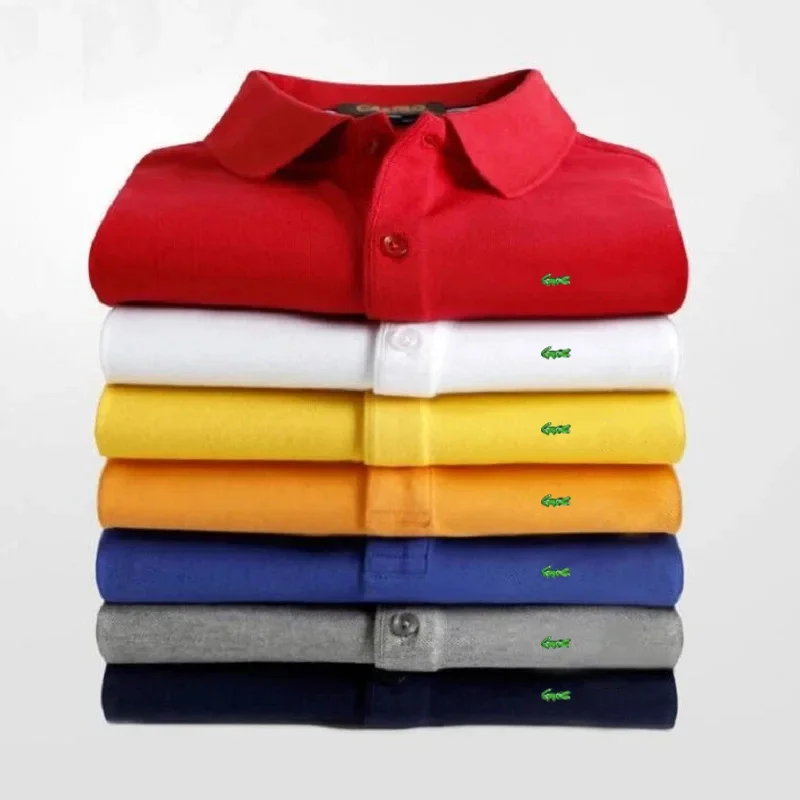 Polo Shirt Mens Shirts Men's Polo Shirt Summer Business Leisure Breathable Lapel Polo Shirt Man Tops Tees