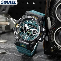 SMAEL  Alloy Military Style Watch Night Glow Waterproof Dual Display Quartz Electronic Watch 8072 Outdoor Tactical Men's 2