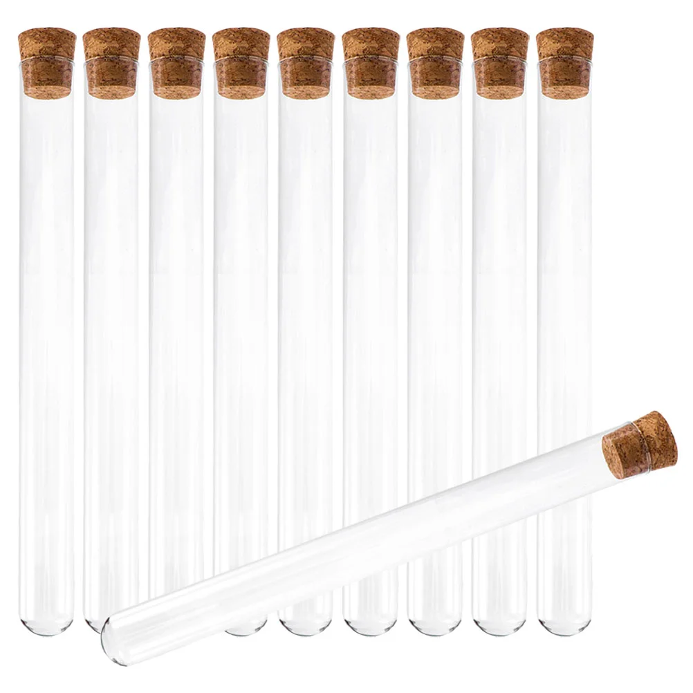 Tube Bottles with Corks Laboratory Test Tubes Glass Storage for Candy Sand DIY