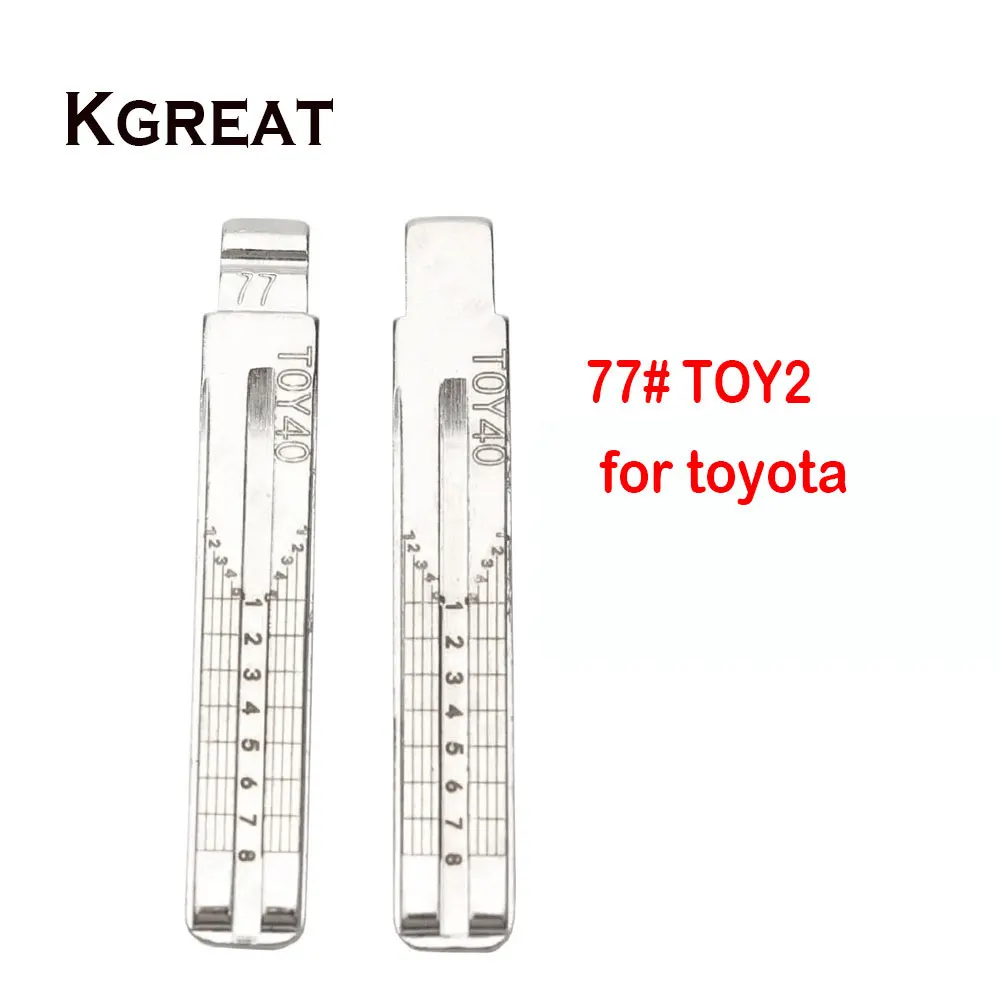 

10pcs 77# TOY40 Engraved Line Key Blade for Toyota Scale Shearing Teeth Uncut Key Blade for KD/VVDI Car Key Blank