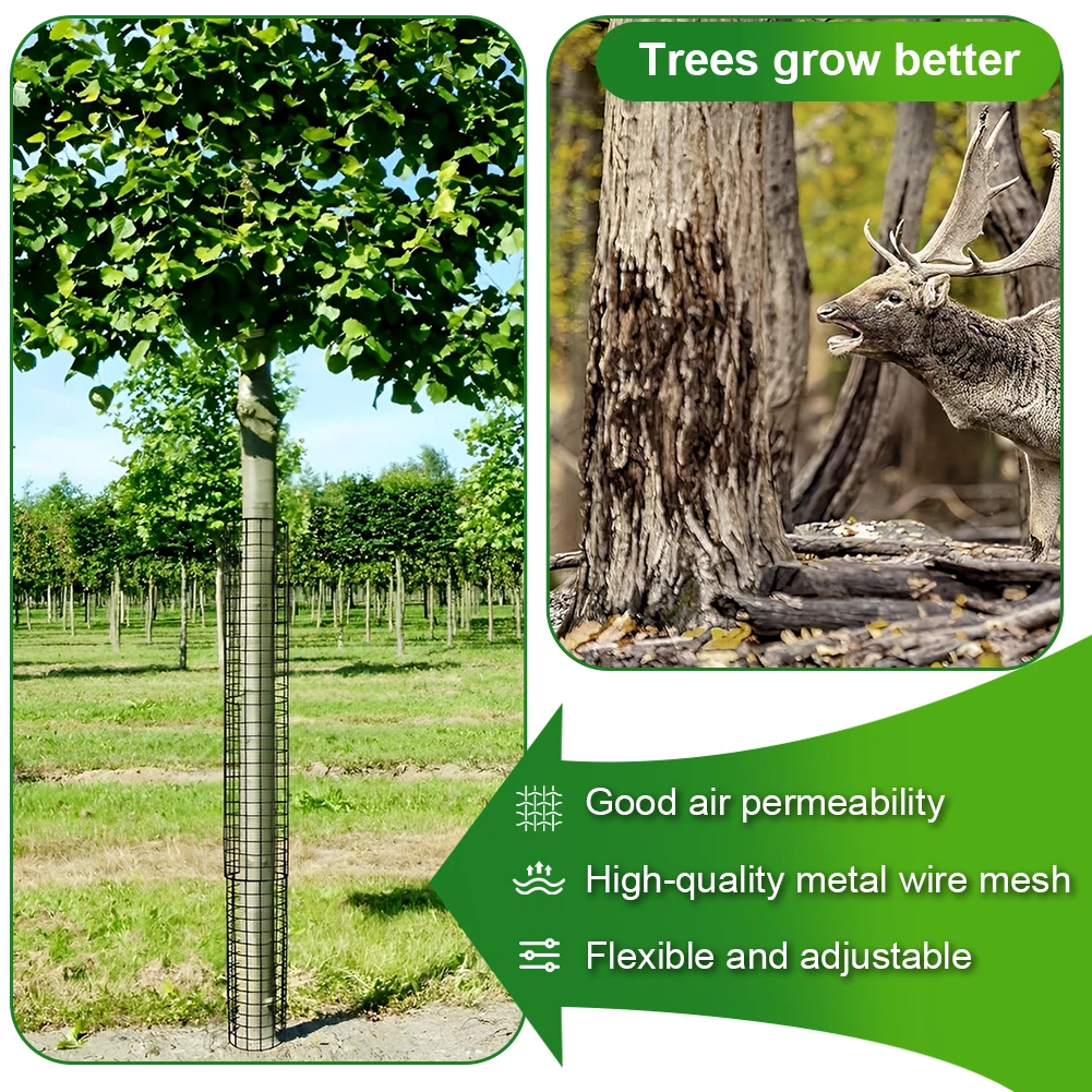 6 Pcs Plant Guard Protectors with Zip Ties & Stakes Metal Garden Protection Tree Wrap Cage Tree Wraps To Protect Bark Tree Tubes