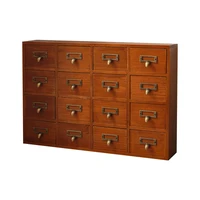 Card Catalog Cabinet with 16 Drawers Traditional Apothecary Cabinet Multifunction Rustic Wood Desk Drawer for Countertop 1