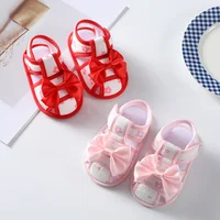 Newborn Infant Baby Girl Princess Bowknot Sandal New Summer Kids Sneakers With Headban Toddler Soft Crib Walkers Casual Shoes 5