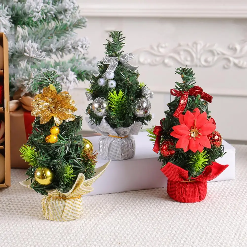 

Mini Christmas Tree Exquisite Workmanship Desktop Christmas Tree For Home Office Festive Desk Decoration