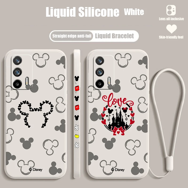 Myszka Miki Logo Dla Realme Q5I V23 Narzo 50A 10 9I 8I 7I 6S Prime Global Liquid Lewe Linowe Etui Na Telefon