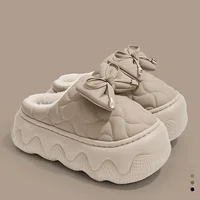 Women Winter Warm Slip-On Cotton Slippers Thick Sole Fleece Lining Non-Slip Indoor/Outdoor House Shoes Stylish Slipons Footwear