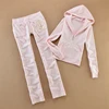 Women's Tracksuit Set Crystal Pattern Jacket and Long Pants Warm Two-Piece Set Casual Women's Outfit 2