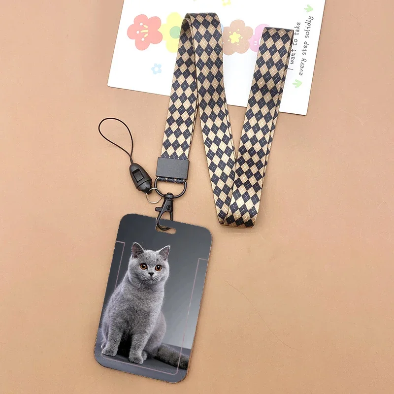 Versatile Animal Print Lanyard with ID Badge Holder & Charm