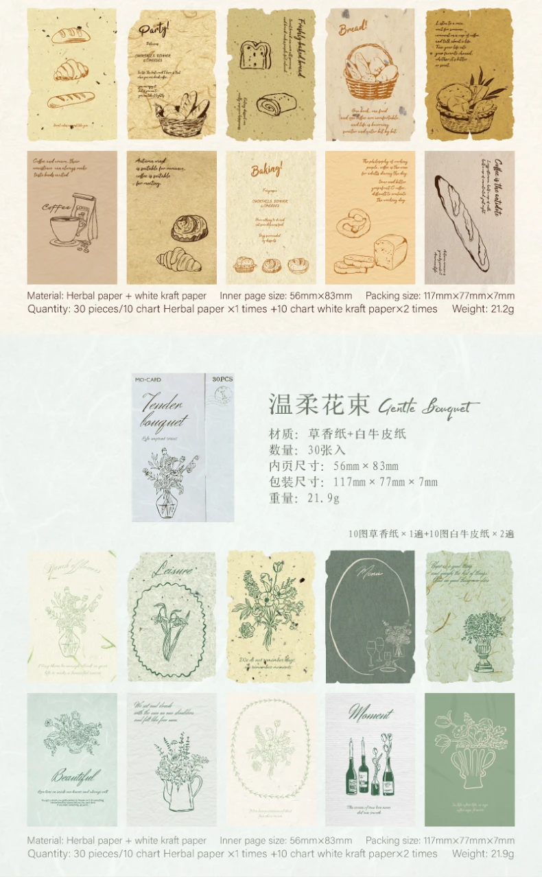 Mr.Paper 6 Packungen Vintage Literarische Scrapbook-Papierblöcke, Life Imprint Serie Dekoratives Journaling-Papier für DIY-Bastelarbeiten & Kartenherstellung – Detail 6