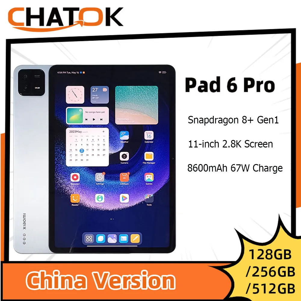 Xiaomi-Tablette Mi Pad 6 PRO Android 13, Snapdragon 8 + 11 , 144Hz, écran  2.8K, 4 haut-parleurs stéréo, 8600mAh, chargeur rapide 67W, MIUI14 -  AliExpress