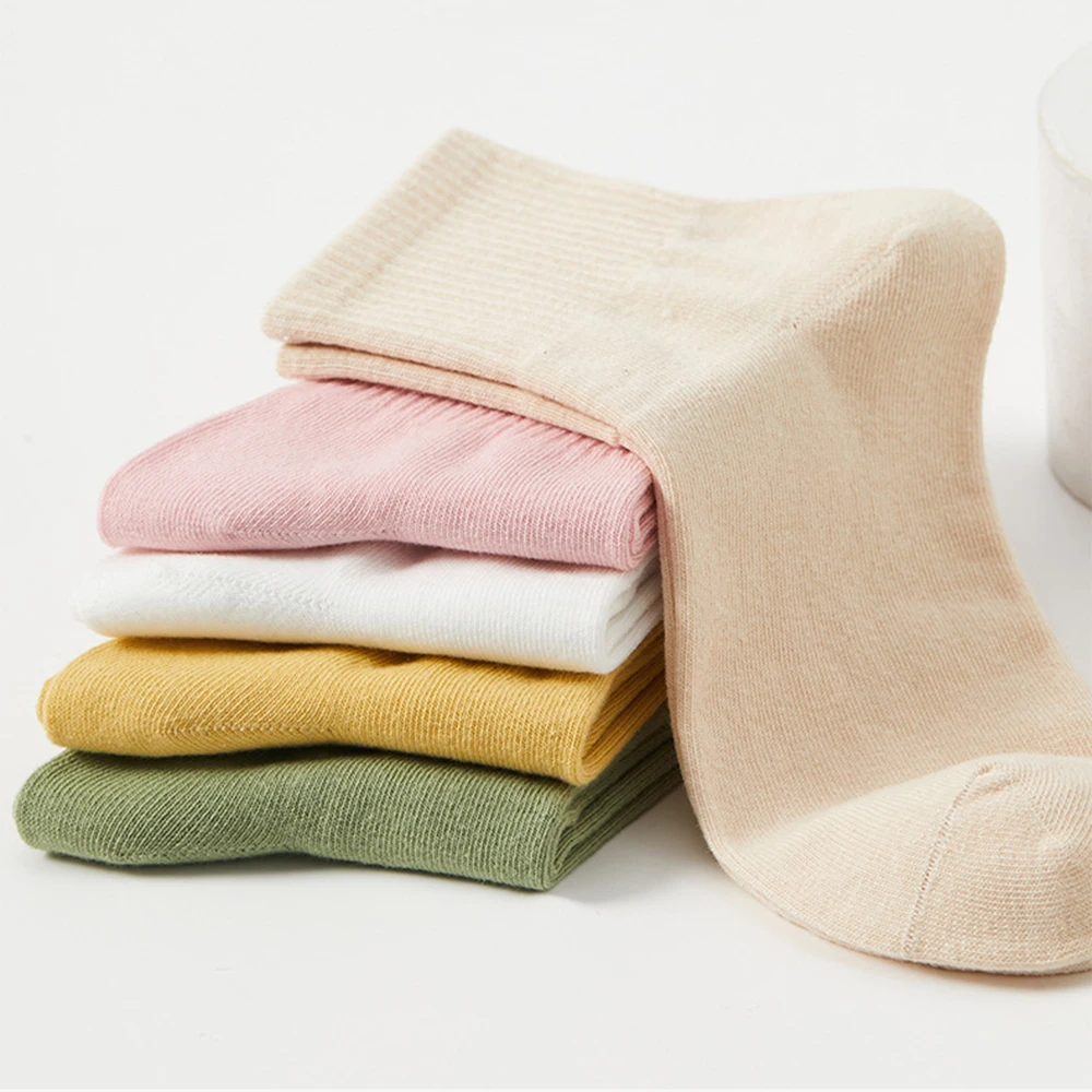Description Picture 5 of item3 Pairs Women 100% Cotton Socks Spring Summer Casual Short Socks Deodorization Comfortable Solid Color Sports Socks Fast Send