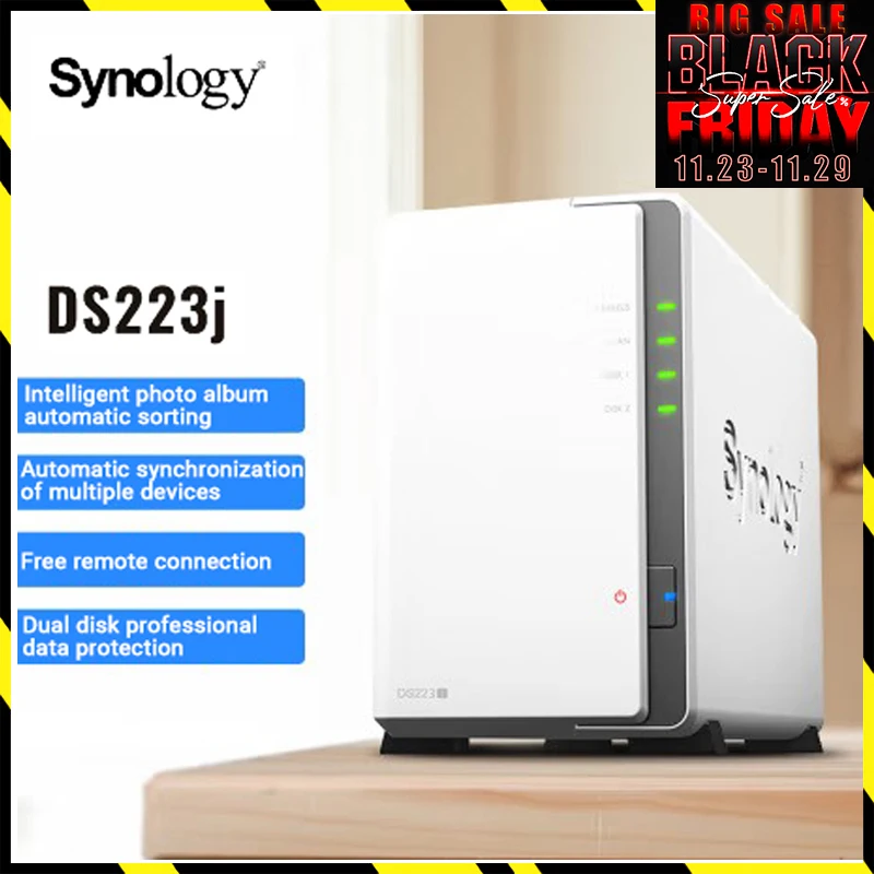Synology-Boîtier sans disque de stockage réseau DS223j, 2 baies, stockage  en nuage, maison, NAS, PK, DS220 +, DS224 + - AliExpress