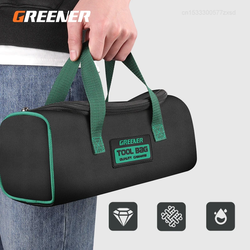 GREENER Electrician Tool Bag Multifunctional Oxford Thickened Woodworking Storage Screwdriver Kit Tool Bag Portable Handheld