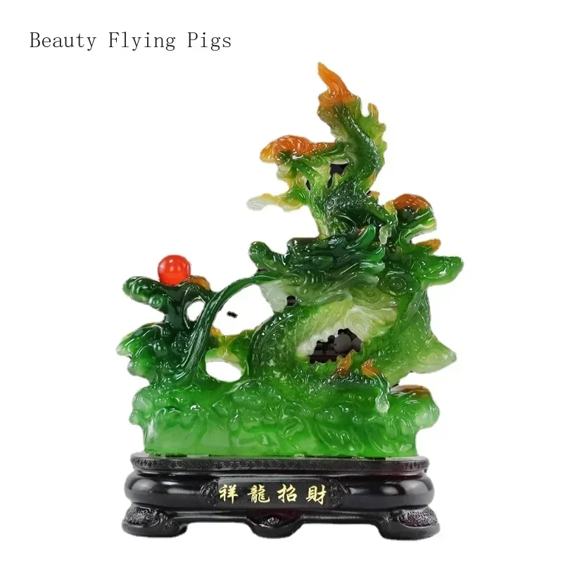 

Chinese creative zodiac dragon decorations,living room, porch, wine cabinet, golden dragon decoration,opening, housewarming gift