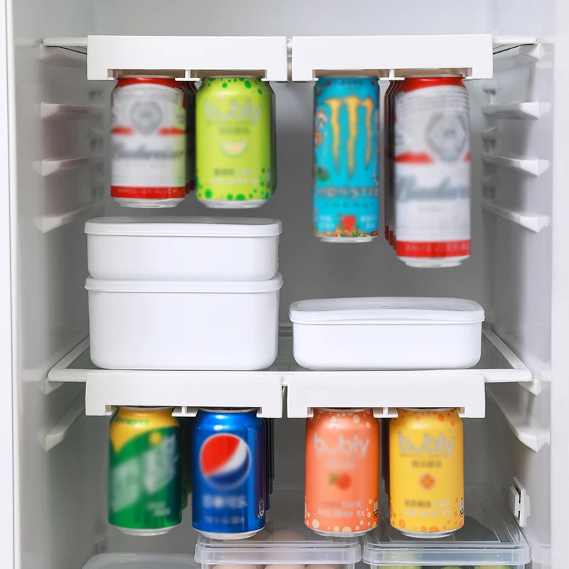 Beer Soda Can Storage Rack Refrigerator Slide Under Shelf For Soda Can Beverage Organizer Kitchen Double-row Container 2