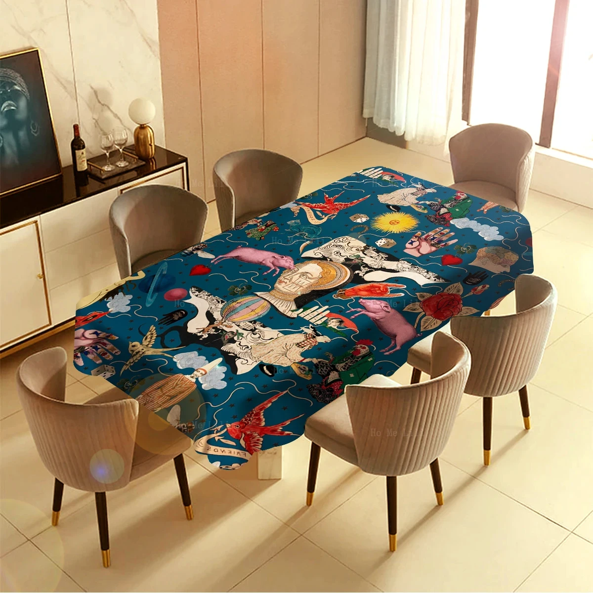 New Horizons The Solar System Illusionary Daytime Cute Fat Cat Dust Proof Tablecloth By Ho Me Lili For Table Decor