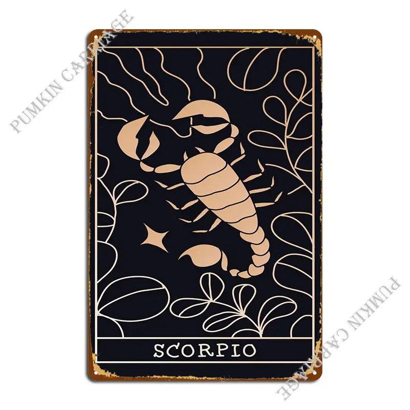 

Scorpio Horoscope Zodiac Metal Sign Decoration Kitchen Designing Cinema Tin Sign Poster