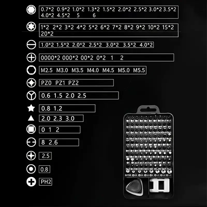 Precision Screwdriver 115 In 1 Magnetic Mini Screw Nuts Bits  Multifunction Repair Tools Kit Household Professional DIY