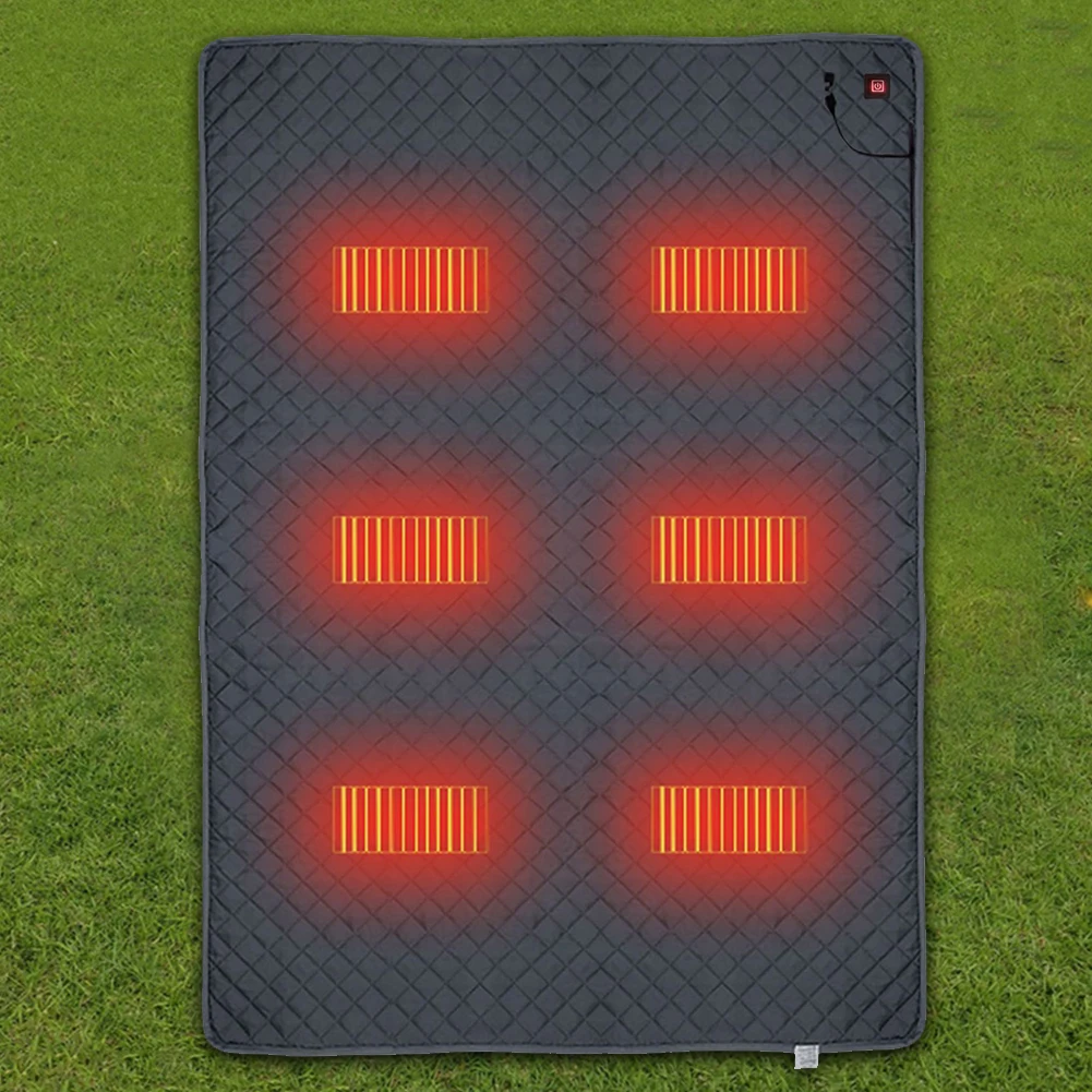 Electric Heating Blanket Pad Winter Heater Blanket Waterproof Sleeping Mattress Heated Mat USB Powered 6 Heating Zones for Home Office Car Fishing