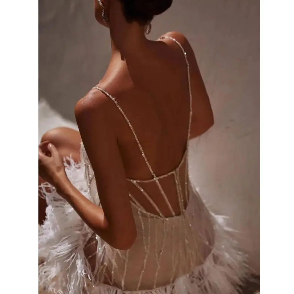 Tassel Mesh Sequin Dress Suspender Mini Party Dress Women Elegant Perspective Beach Dress Sleeveless Spaghetti Straps Sexy Dress