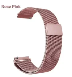 Premium Metal Strap, 22mm & 20mm - Sleek Design - 22MM Watch Band (ML - Pink)