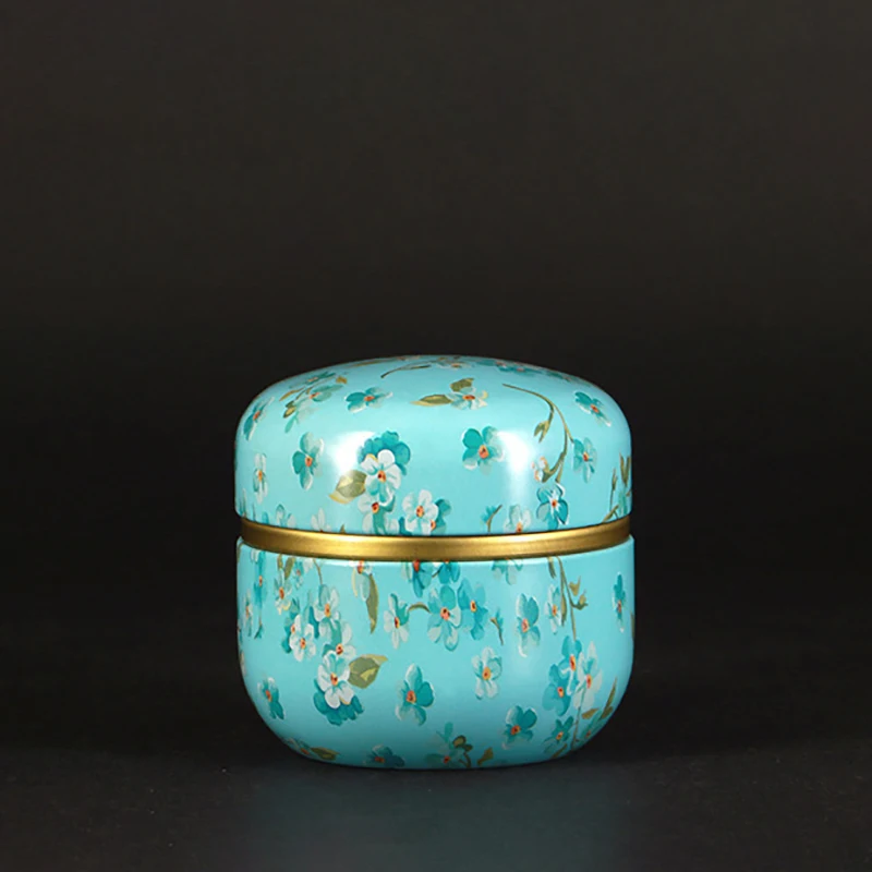 Universal Sealed Small Metal Tea Caddy Mini Portable Travel Round Cans Packaging Box Iron Storage Jar