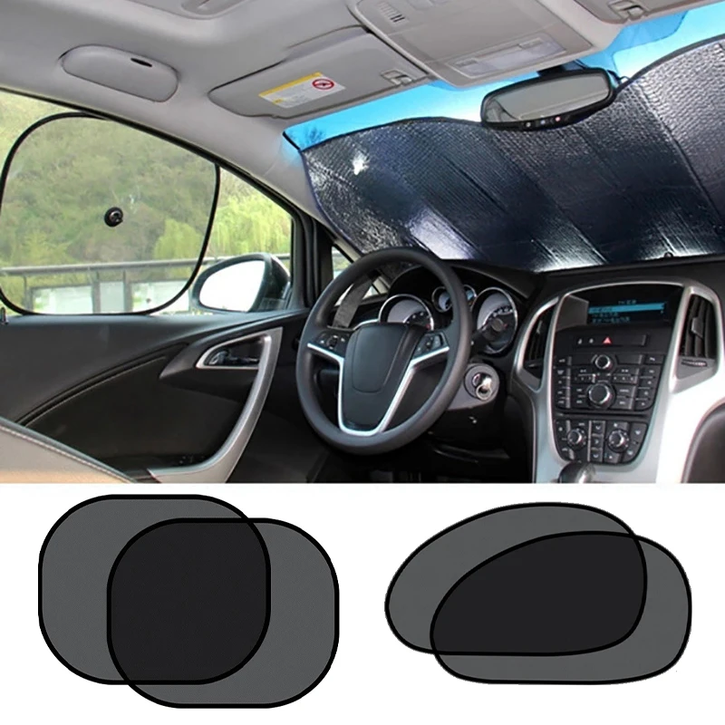 Car Sunshade Cover Curtain Universal Car Front Rear Window Sun Shade Heat Insulation UV Blocking Windscreen Visor Reflector